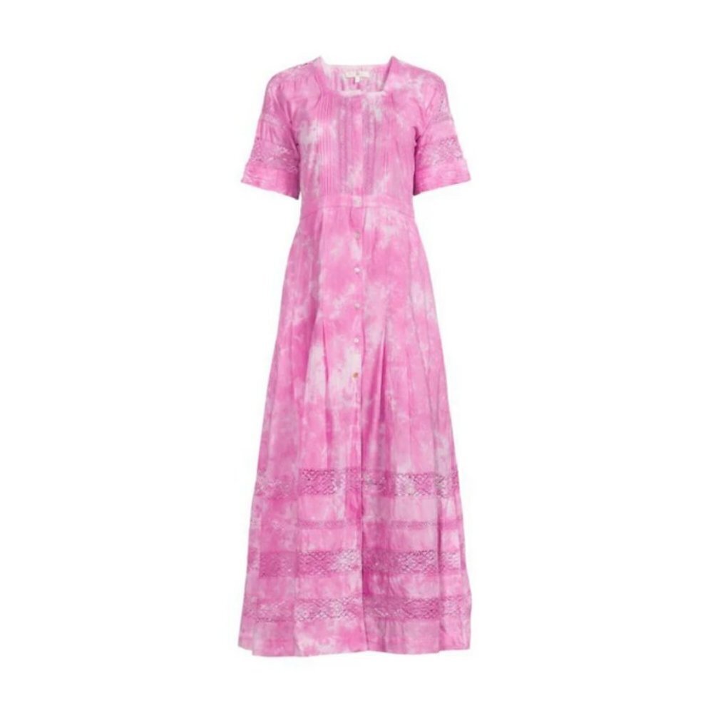 💕LOVESHACKFANCY💕 Edie Midi Dress ~ Begonia Hand Dye Medium M NWT - Picture 9 of 16